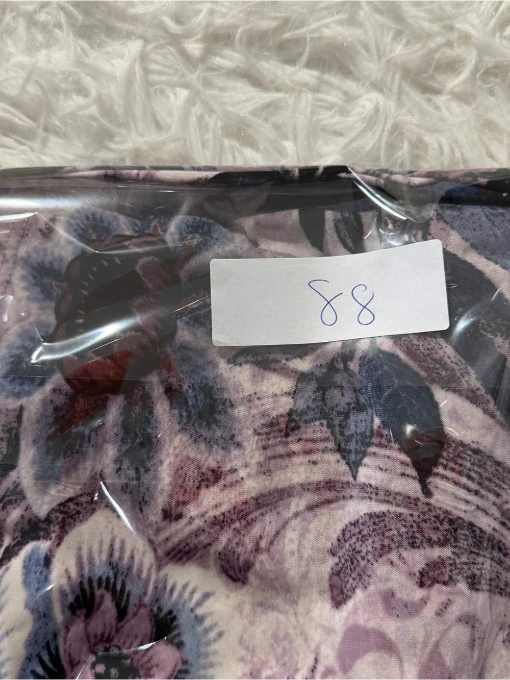 Cocomo Womens 3/4 Sleeve Floral Top Size 3X Purple Blue Office Career Stretch - Picture 8 of 8